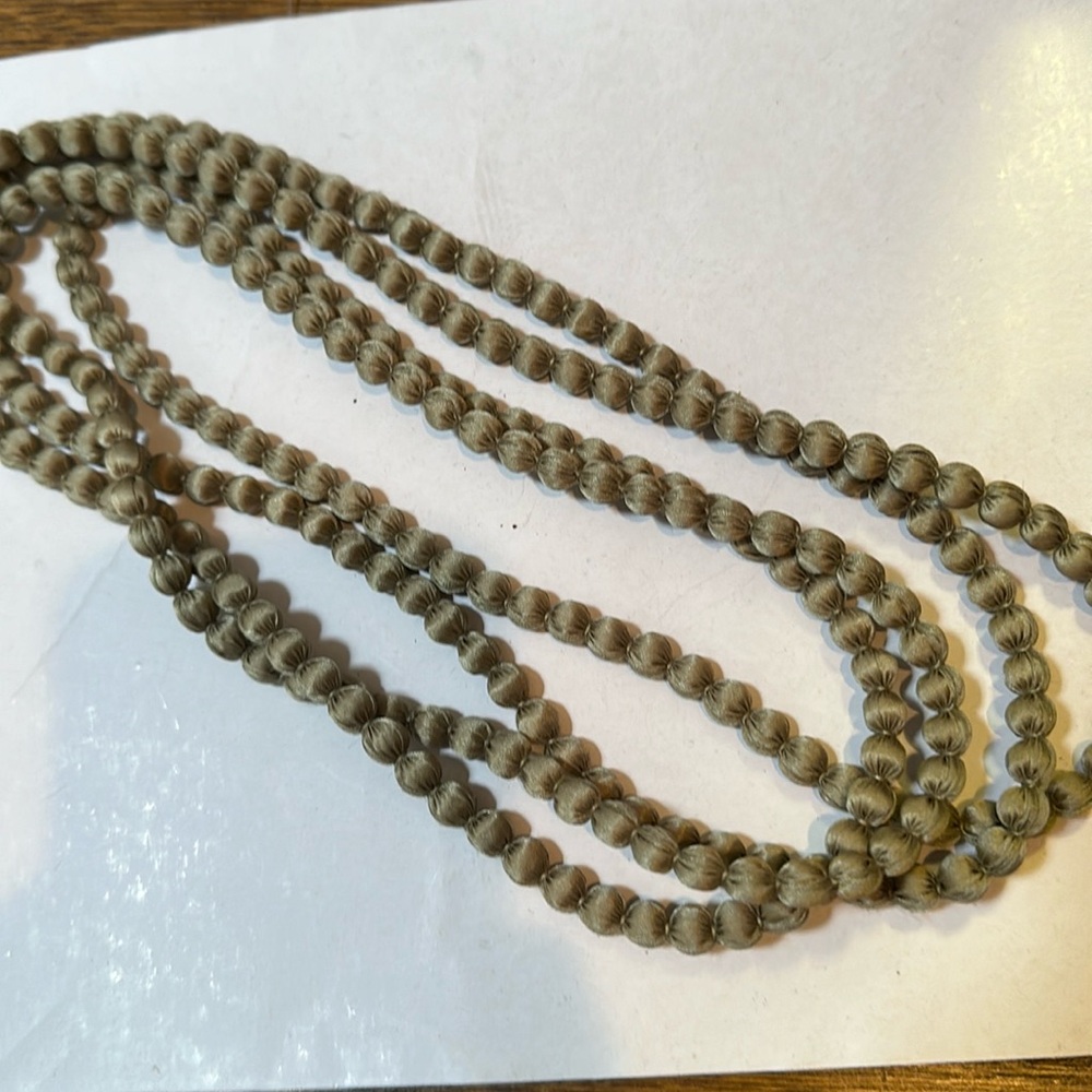 Silk vintage long beaded necklace strand